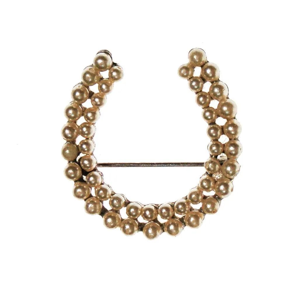 Pearl Horseshoe Brooch