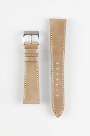 Pebro VINTAGE Leather Watch Strap in SAND