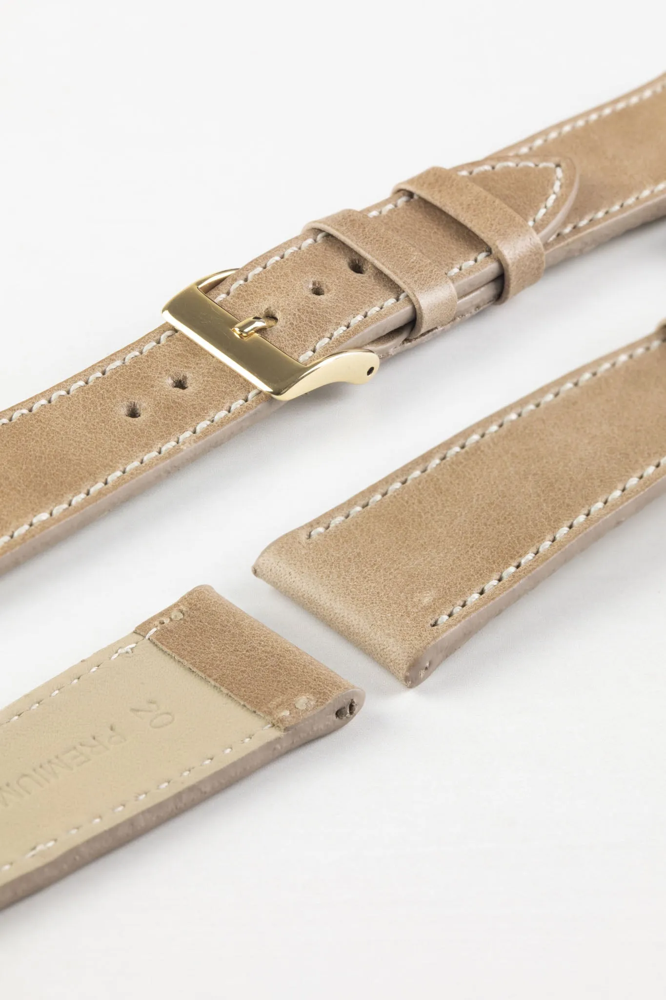 Pebro VINTAGE Leather Watch Strap in SAND