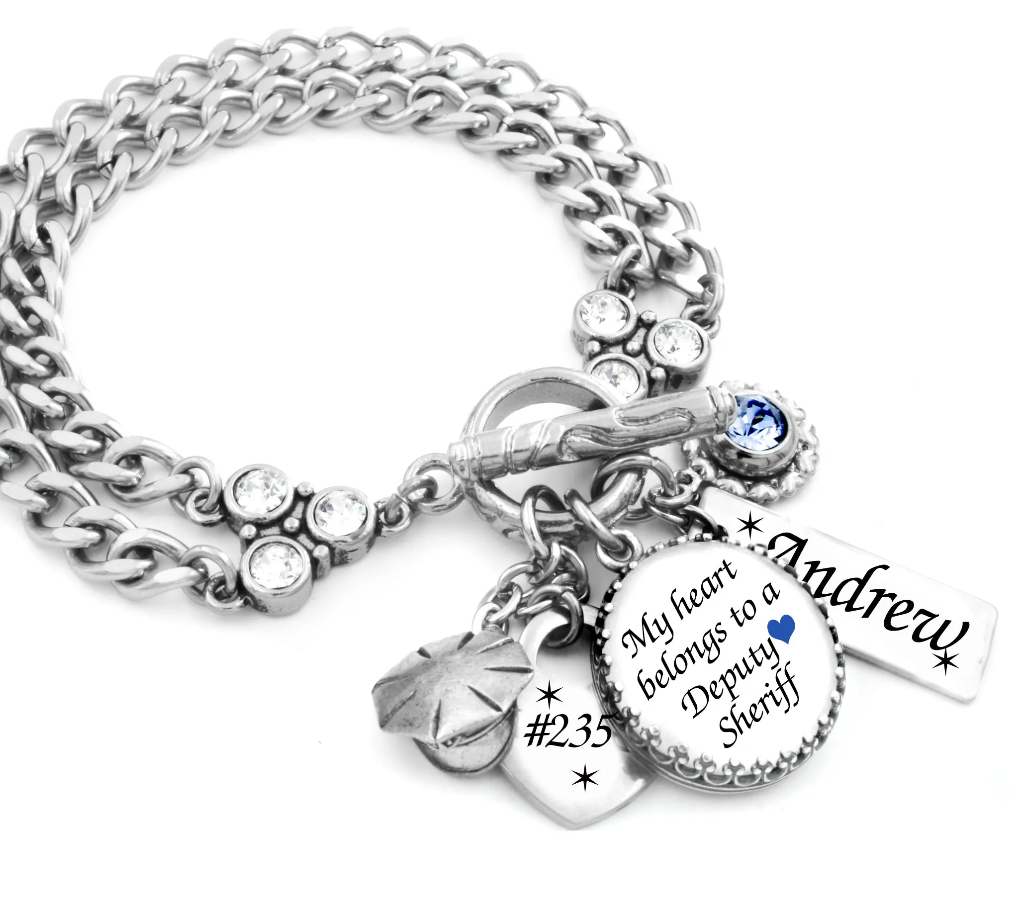 Personalized Deputy Sheriff Charm Bracelet