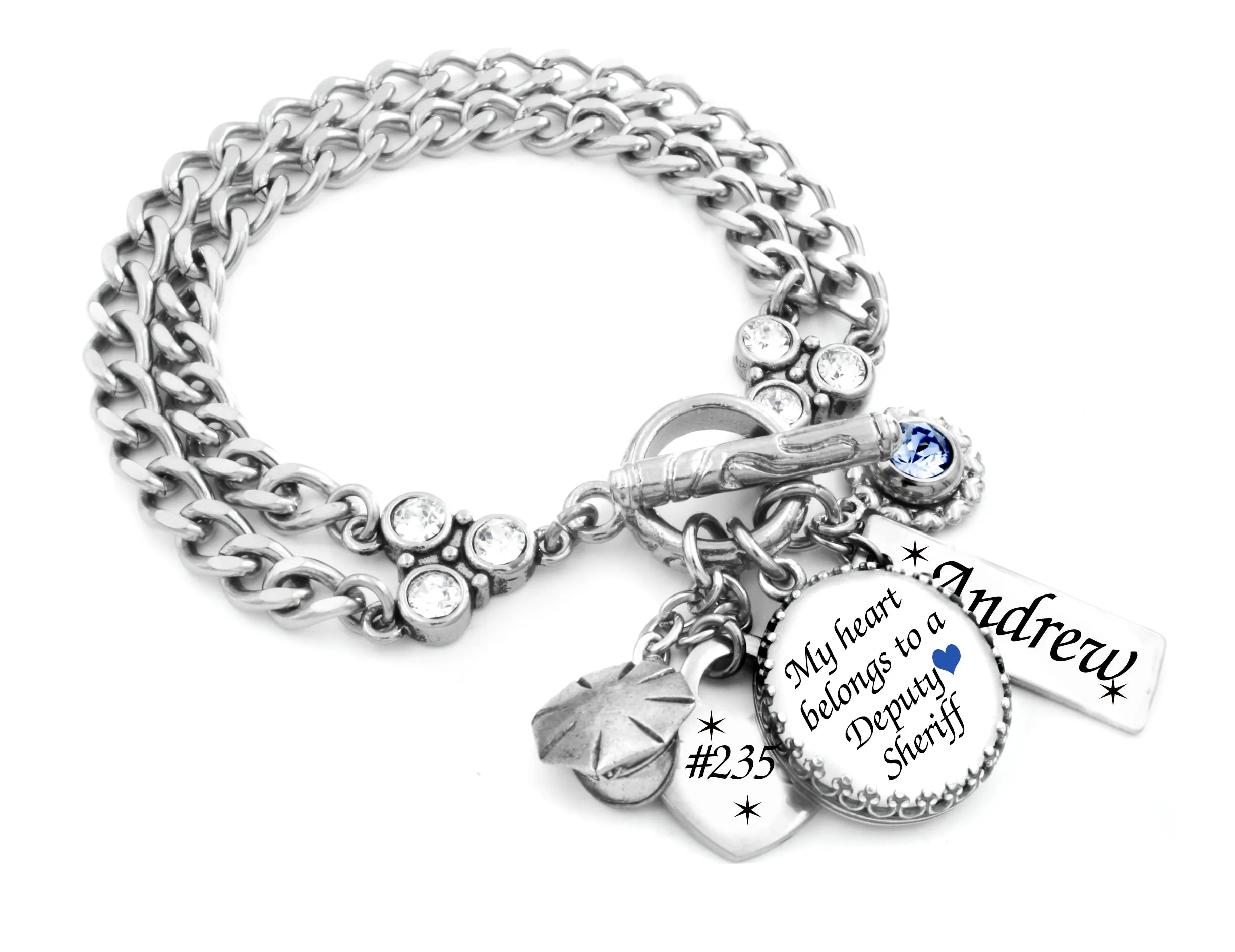 Personalized Deputy Sheriff Charm Bracelet
