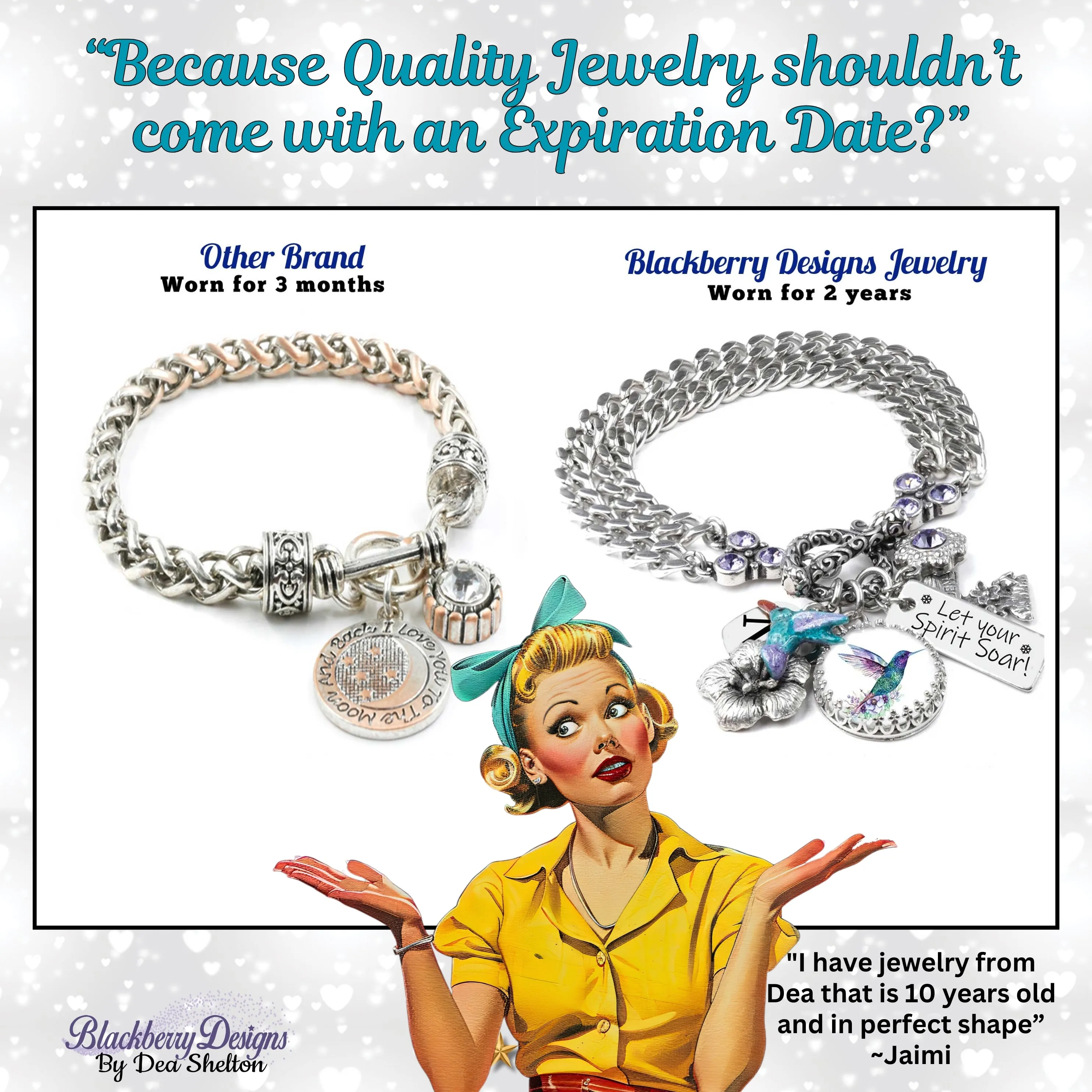 Personalized Deputy Sheriff Heart Charm Bracelet