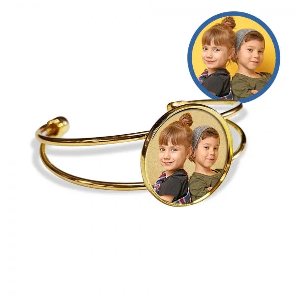 Photo Engraved Bangle Bracelet Jewelry
