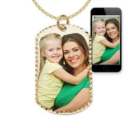 Photo Engraved Dog Tag Pendant Jewelry