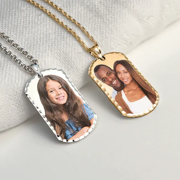 Photo Engraved Dog Tag Pendant Jewelry