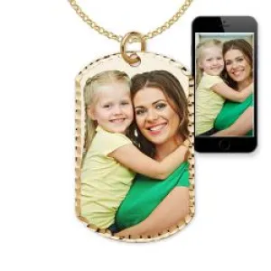 Photo Engraved Dog Tag Pendant Jewelry