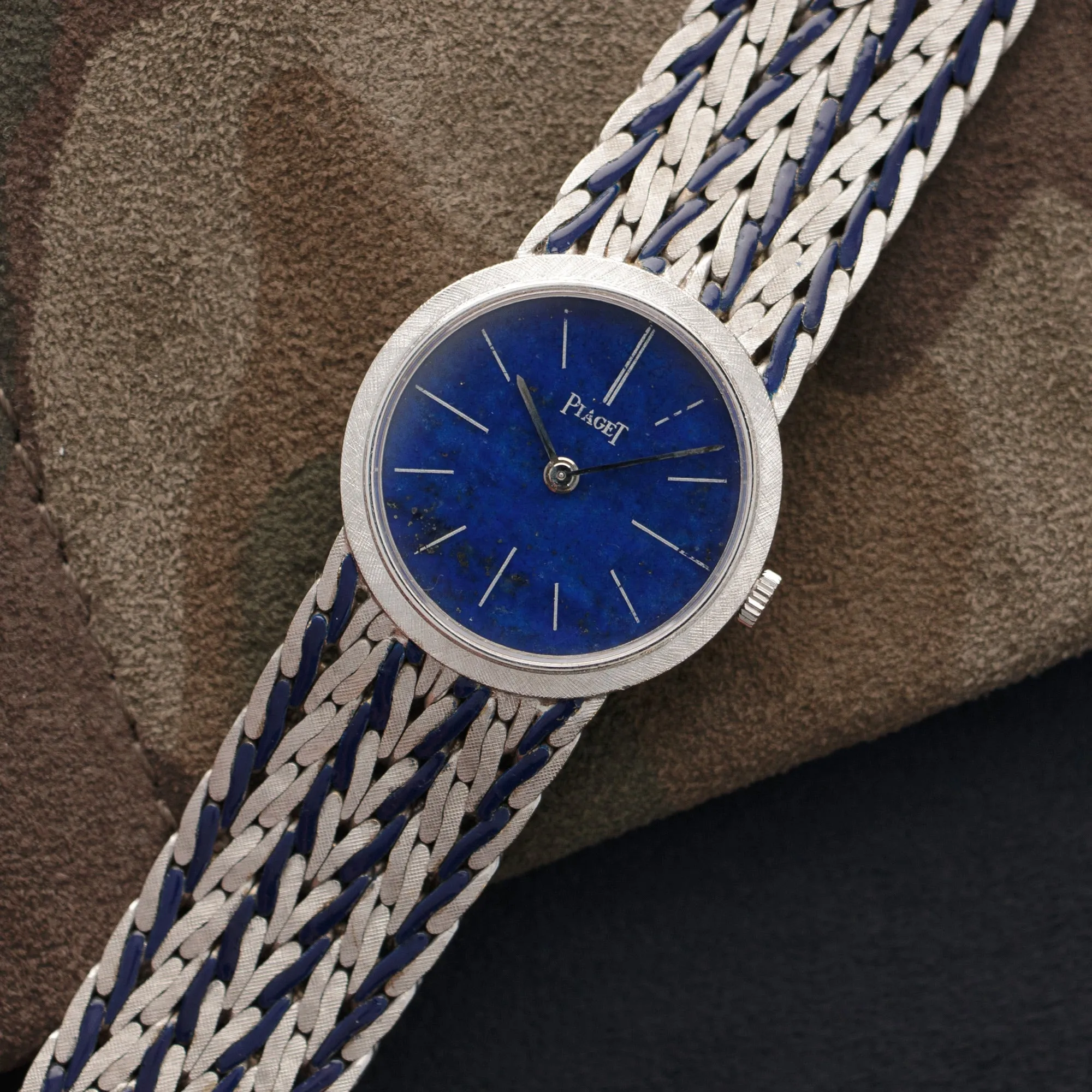 Piaget White Gold Lapis Enamel Watch Ref. 924