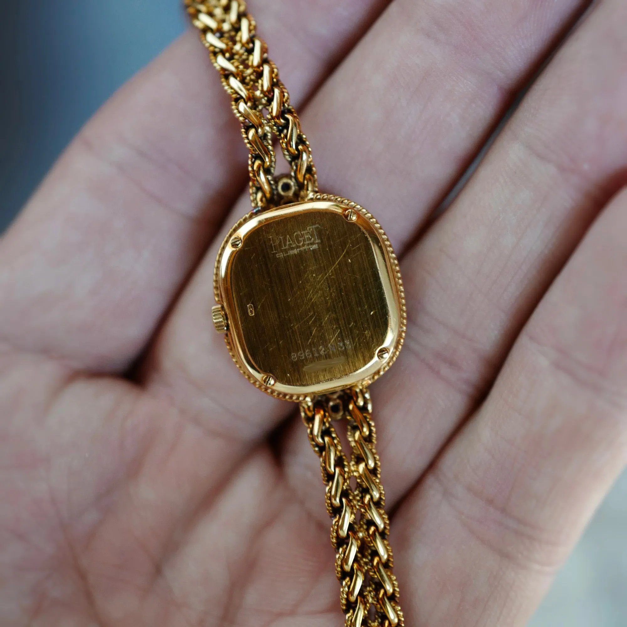 Piaget Yellow Gold Cocktail Rope Watch Ref. 89612 with Diamond and Sapphires