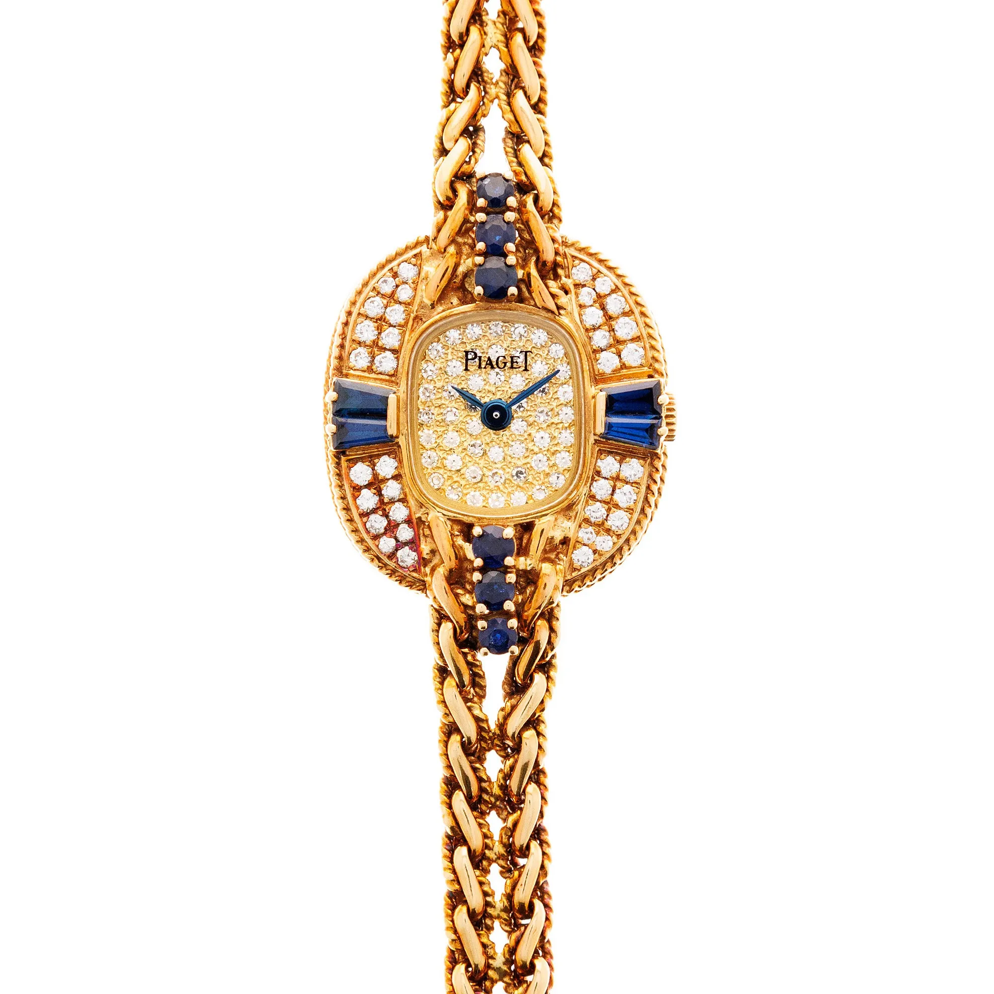 Piaget Yellow Gold Cocktail Rope Watch Ref. 89612 with Diamond and Sapphires