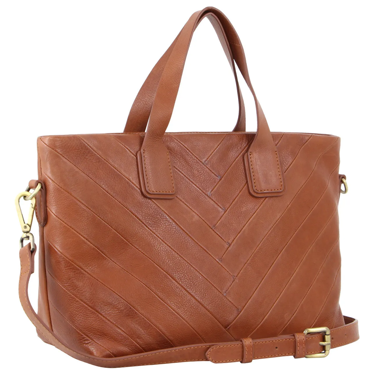Pierre Cardin Herringbone Leather Tote PC3473