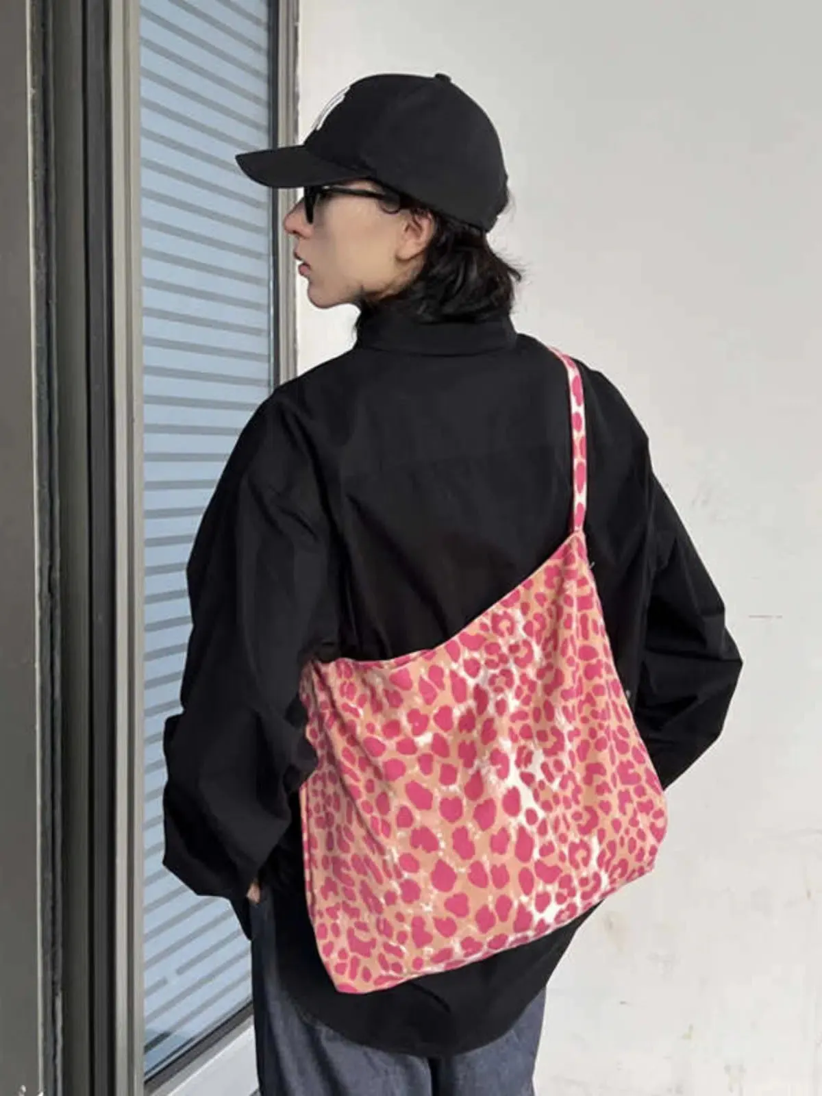 Pink Crossbody Canvas Bag
