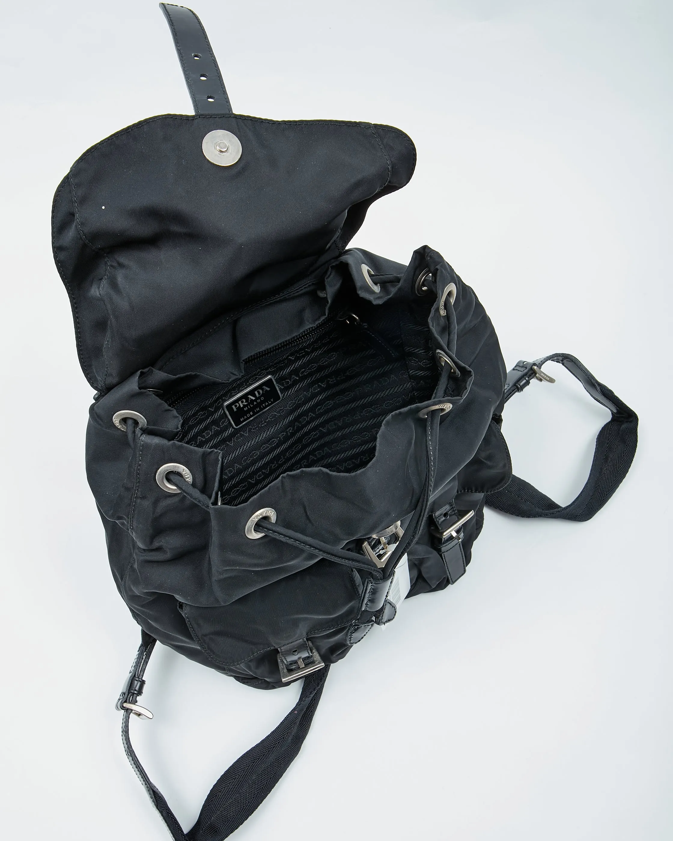 Prada Black Nylon Tessuto Small Backpack Bag