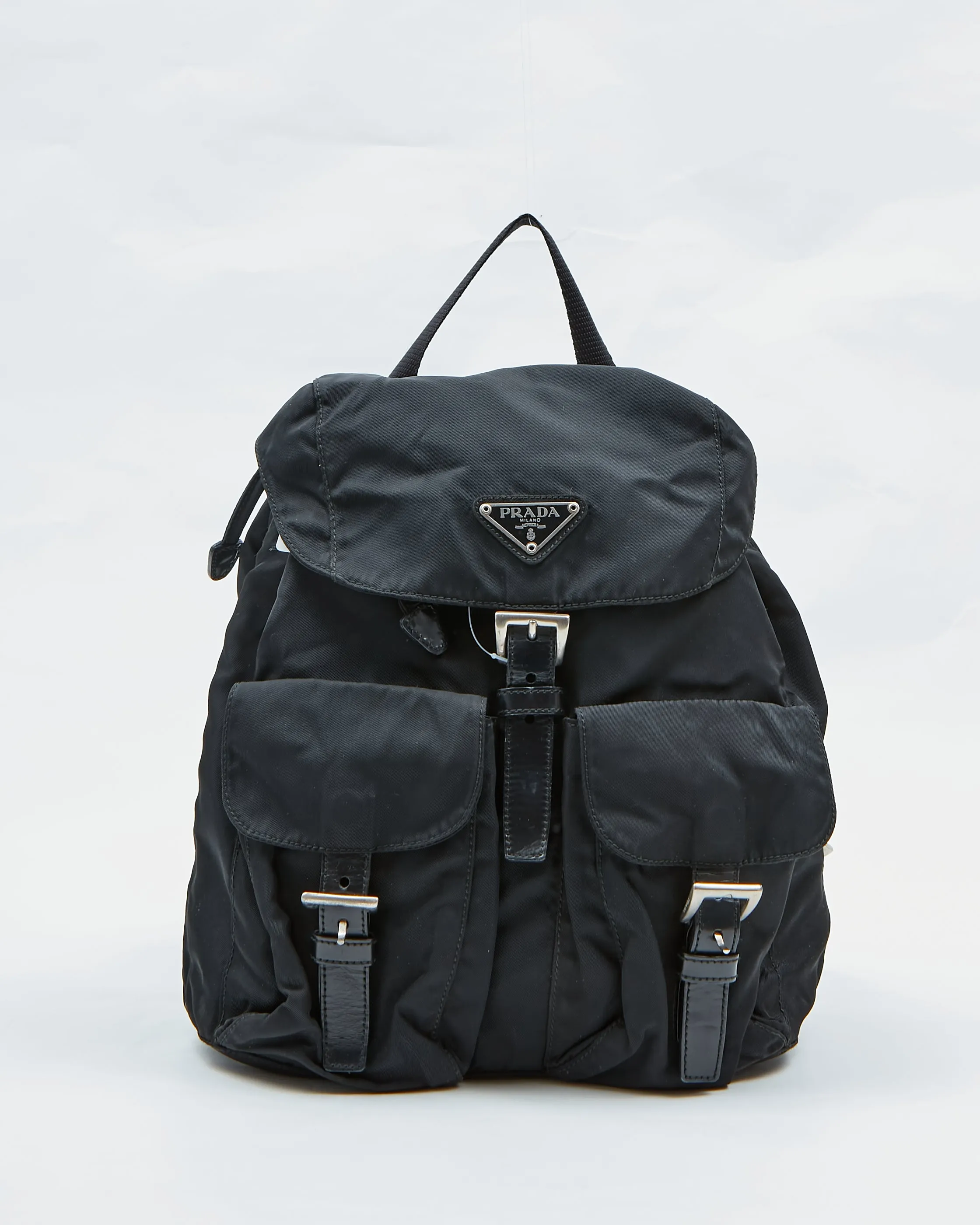 Prada Black Nylon Tessuto Small Backpack Bag