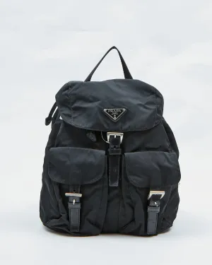 Prada Black Nylon Tessuto Small Backpack Bag