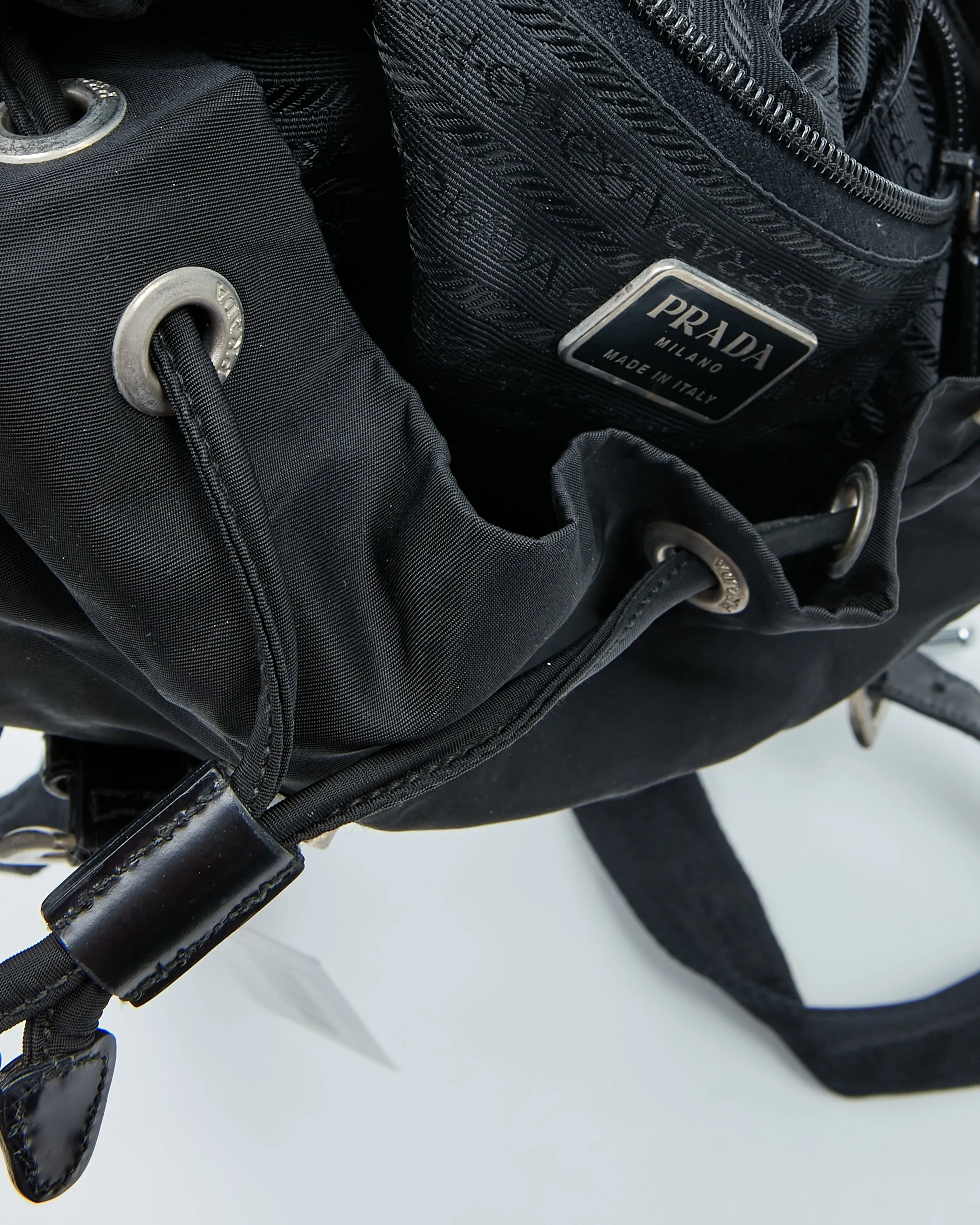 Prada Black Nylon Tessuto Small Backpack Bag