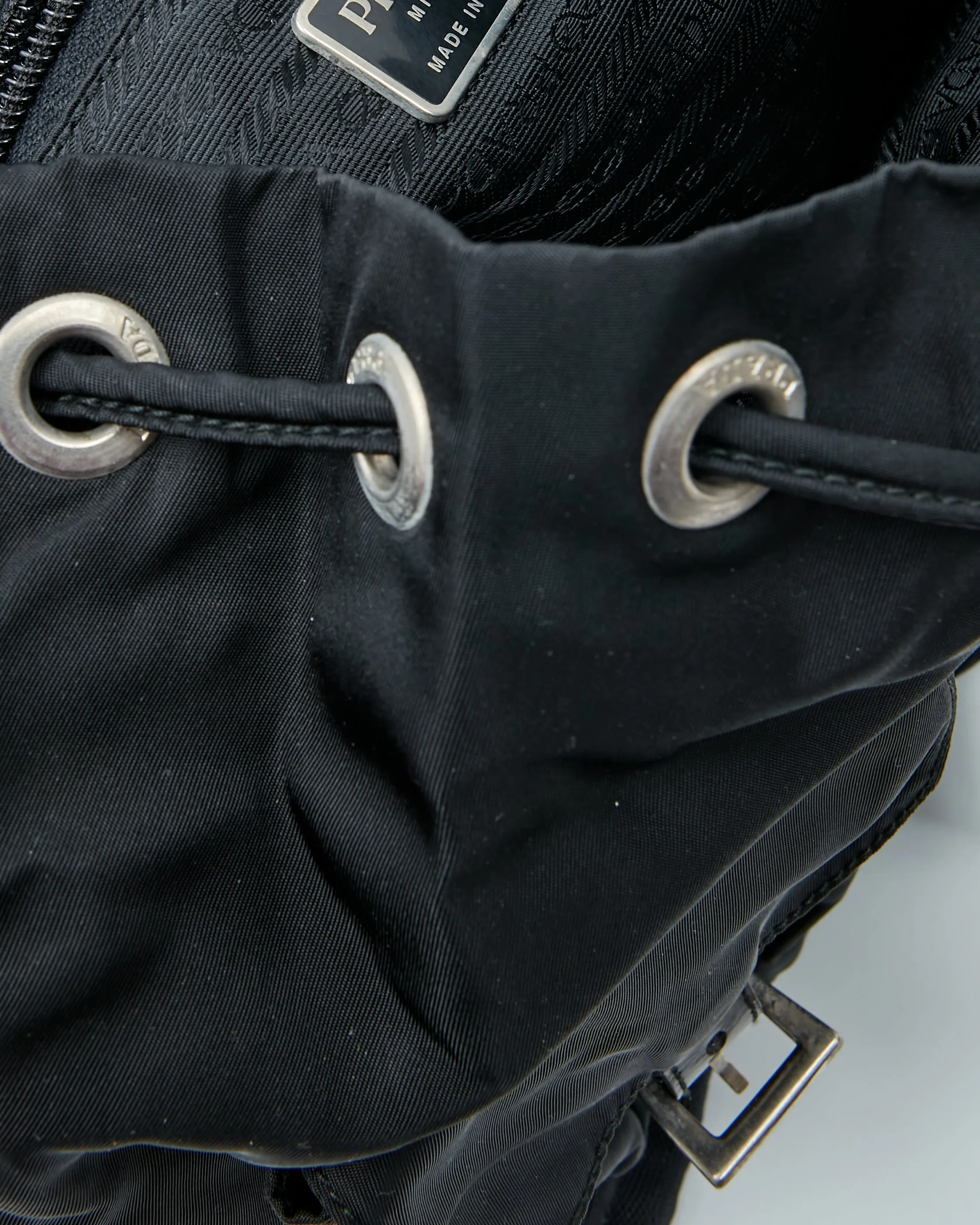 Prada Black Nylon Tessuto Small Backpack Bag