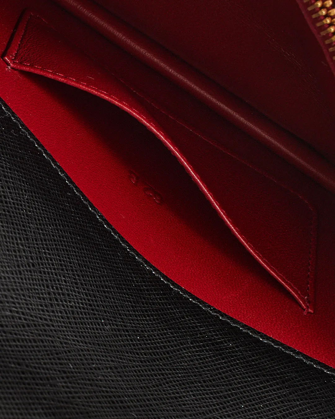 Prada Black Saffiano Leather Wallet On Chain