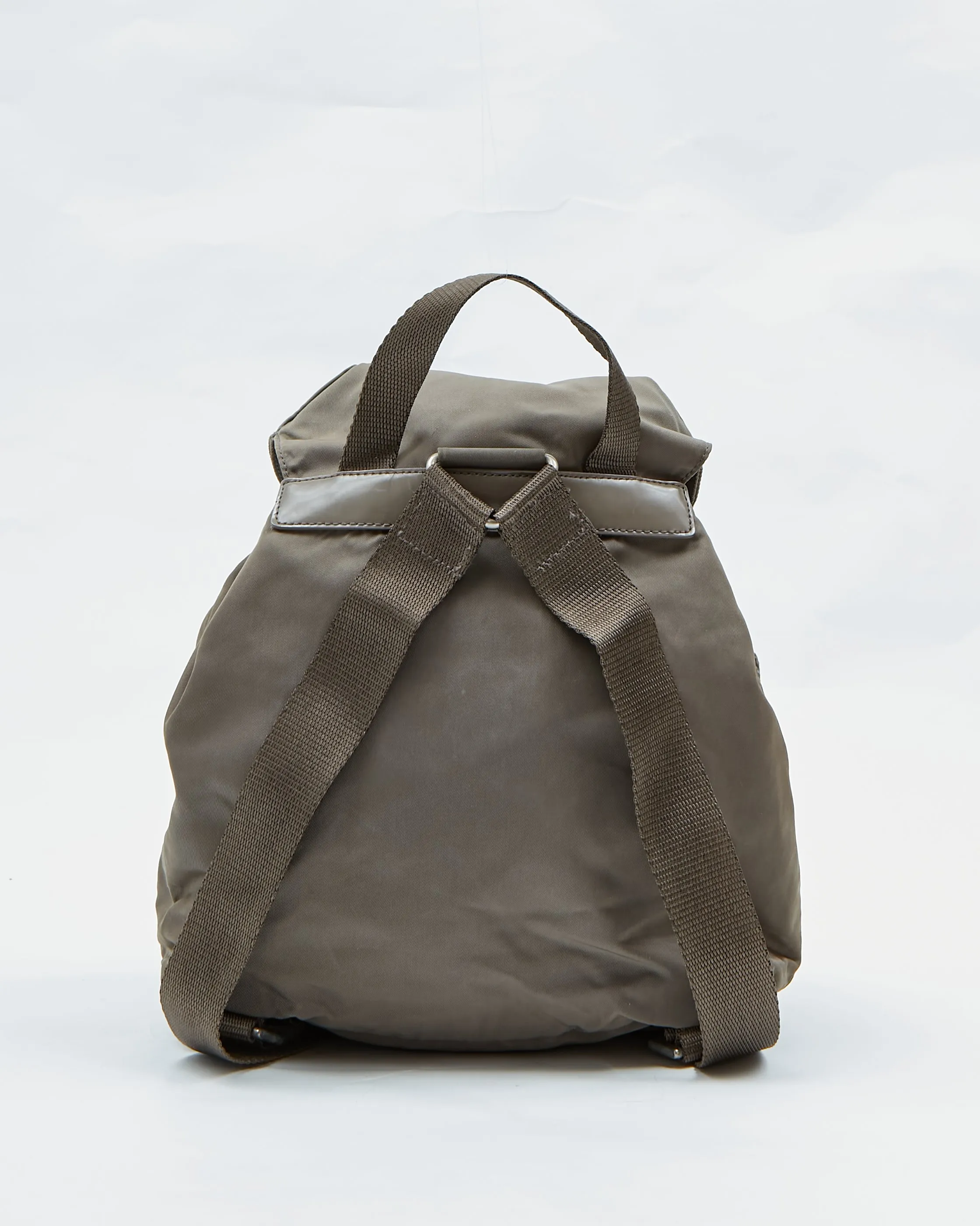 Prada Khaki Nylon Tessuto Small Backpack Bag