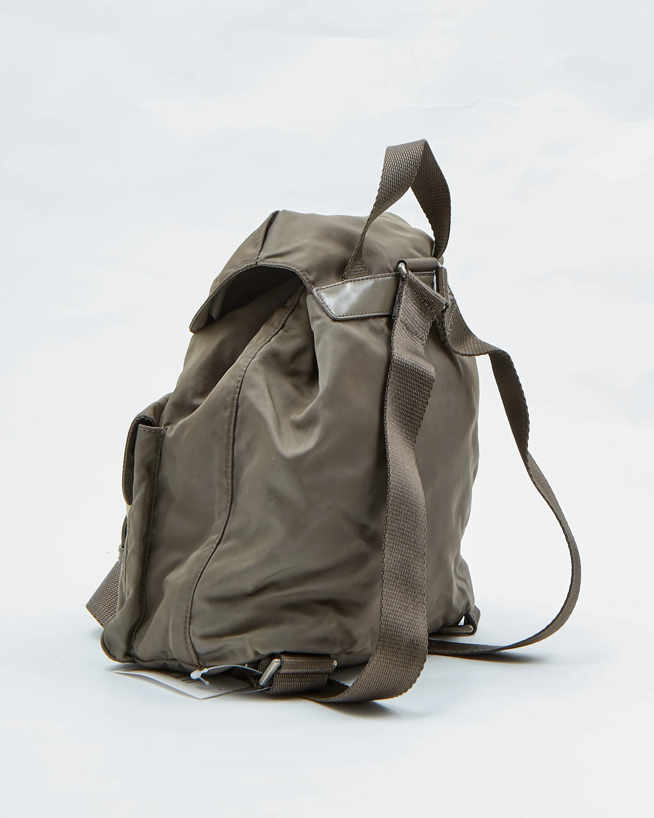 Prada Khaki Nylon Tessuto Small Backpack Bag
