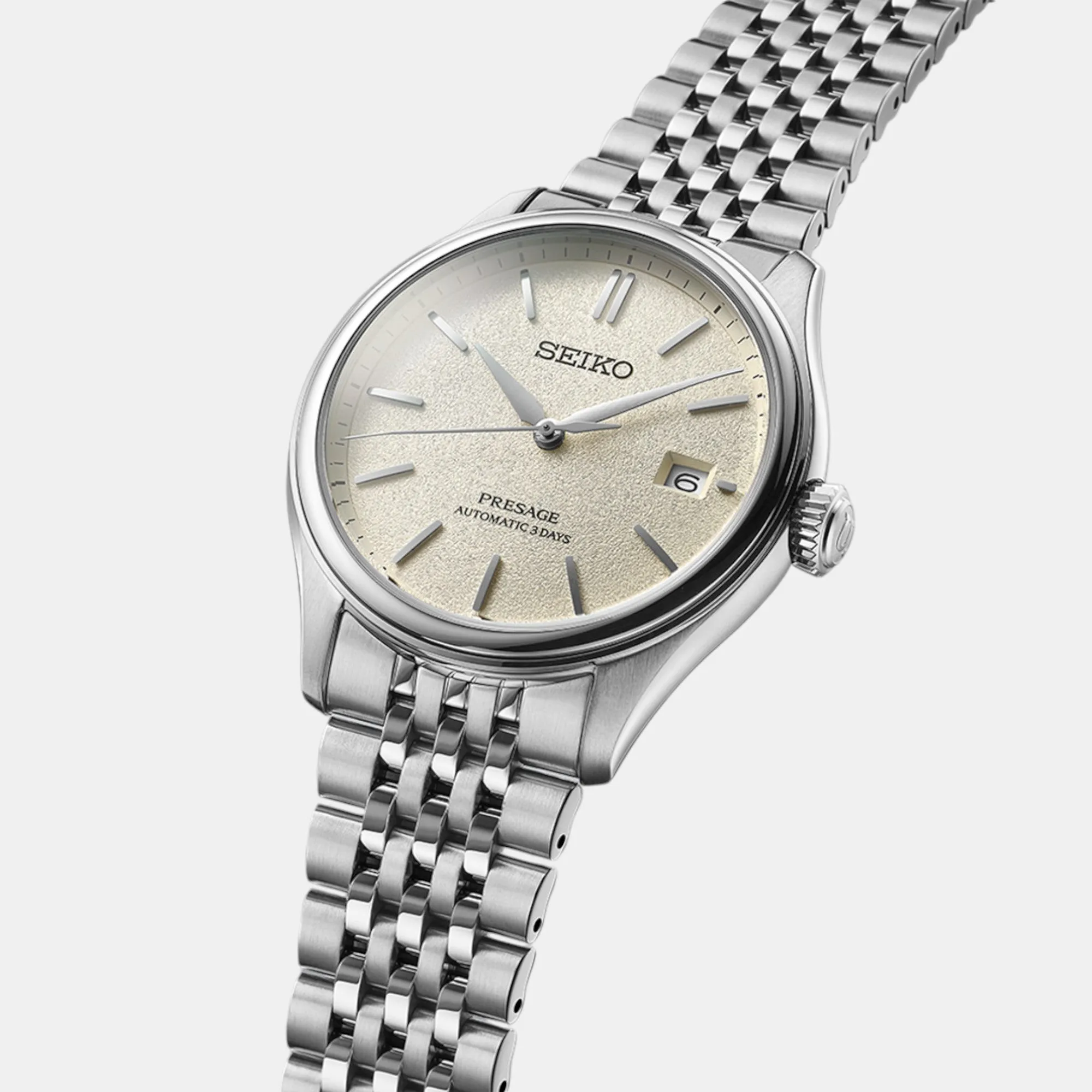 Presage Men Automatic White Dial Analog Stainless Steel Watch SPB463J1