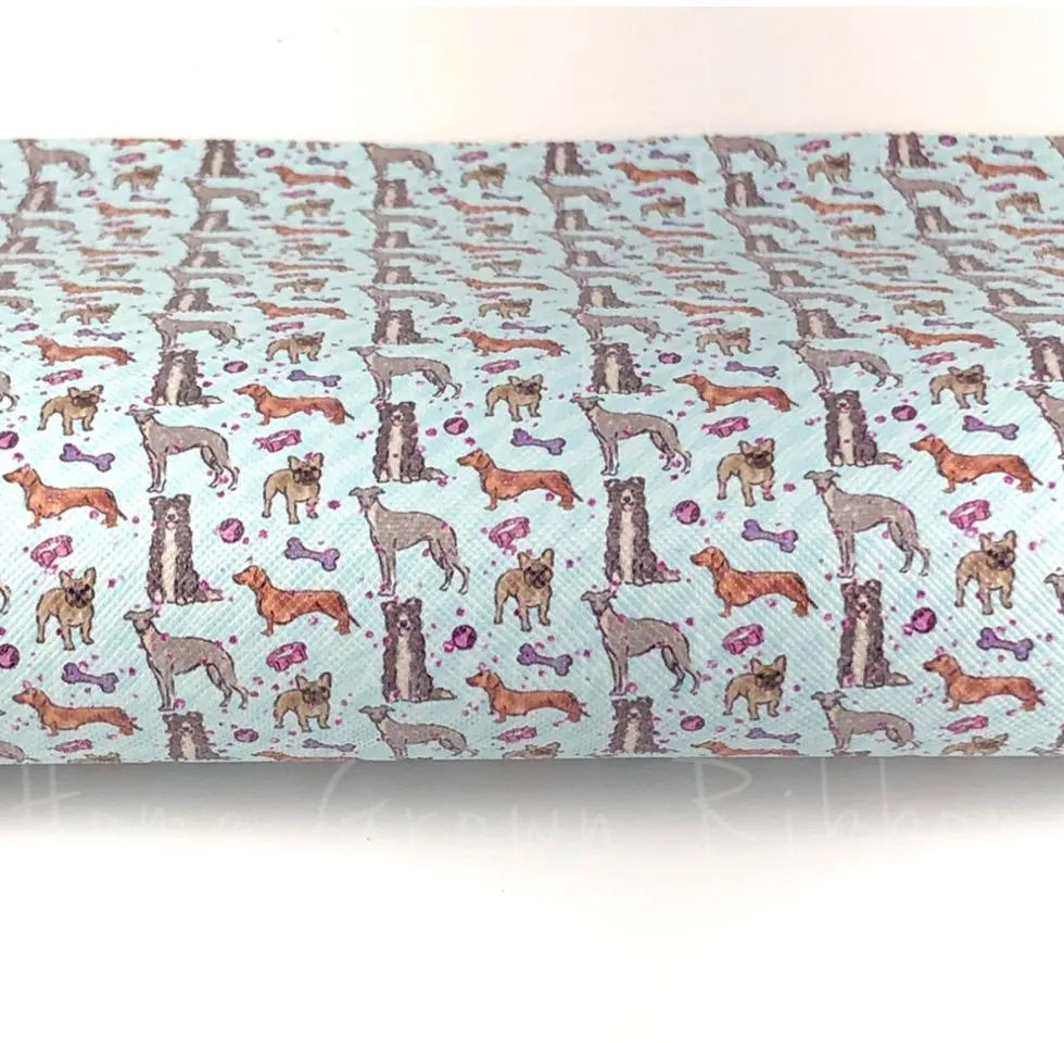 Puppy - Dachshund, Collie, Terrier, Greyhound Synthetic Leather Sheets USDR