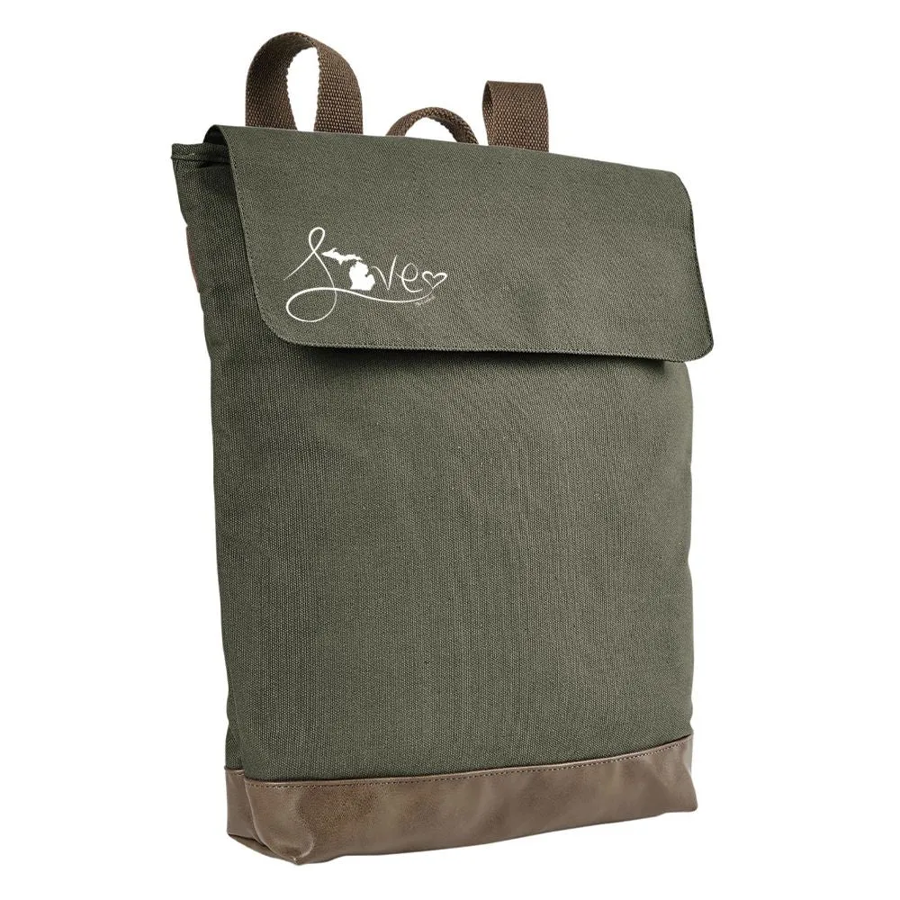 "Michigan Love #9" Canvas Day Pack