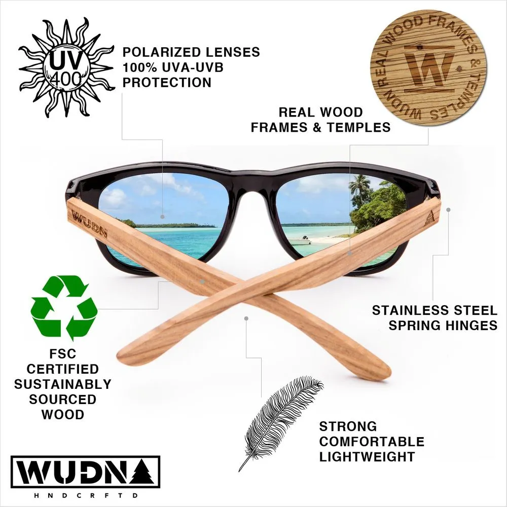 Real Zebra Wood Wanderer Sunglasses by WUDN