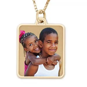 Rectangle with Border Photo Pendant Jewelry
