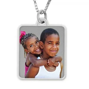 Rectangle with Border Photo Pendant Jewelry