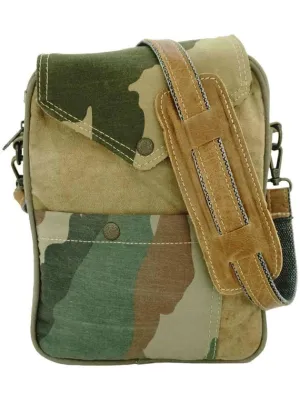 Recycled Military Tent Crossbody with Camoflouge