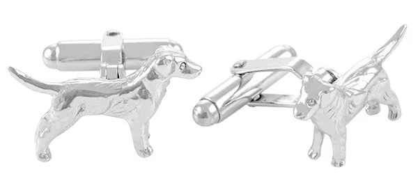 Retriever Dog Cufflinks in Sterling Silver