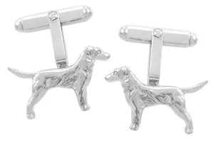 Retriever Dog Cufflinks in Sterling Silver