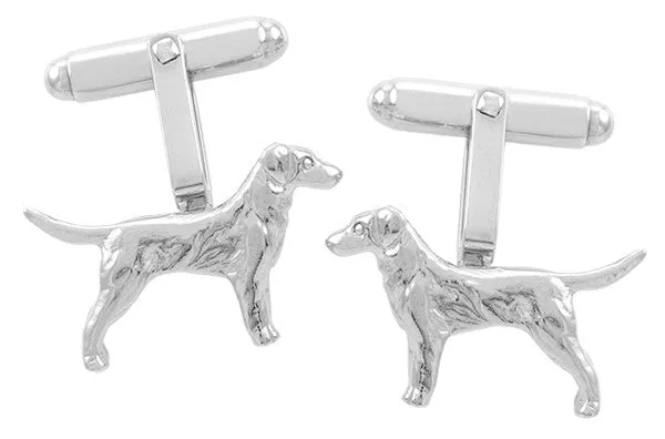 Retriever Dog Cufflinks in Sterling Silver