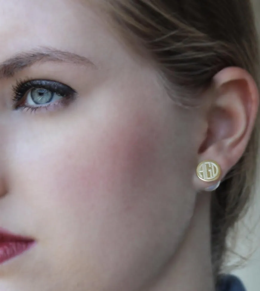 Reversible Pearl Engraved Earrings