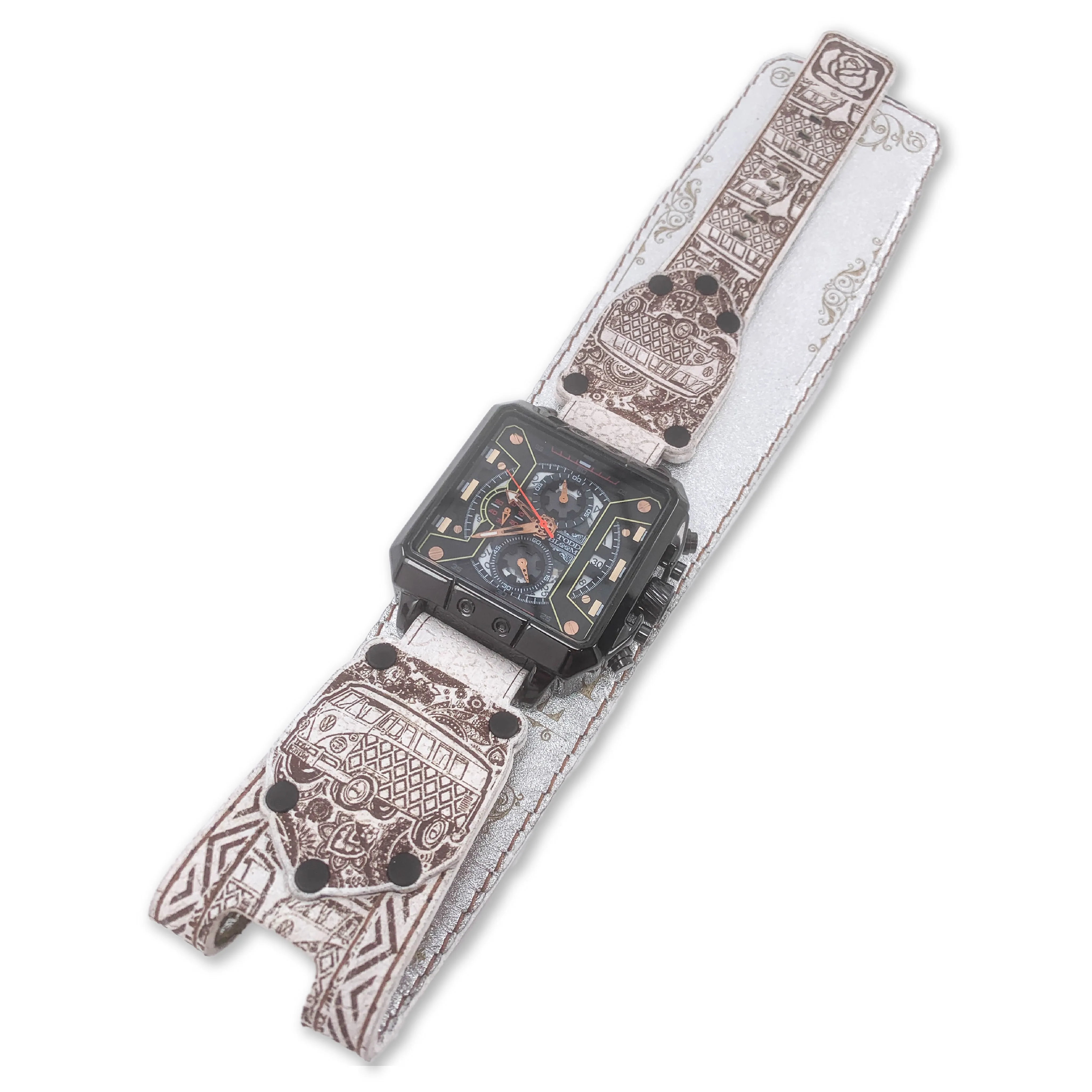 ROAD TRIPPIN VI-MENS HAND MADE-FULL GRAIN LEATHER-WATCH