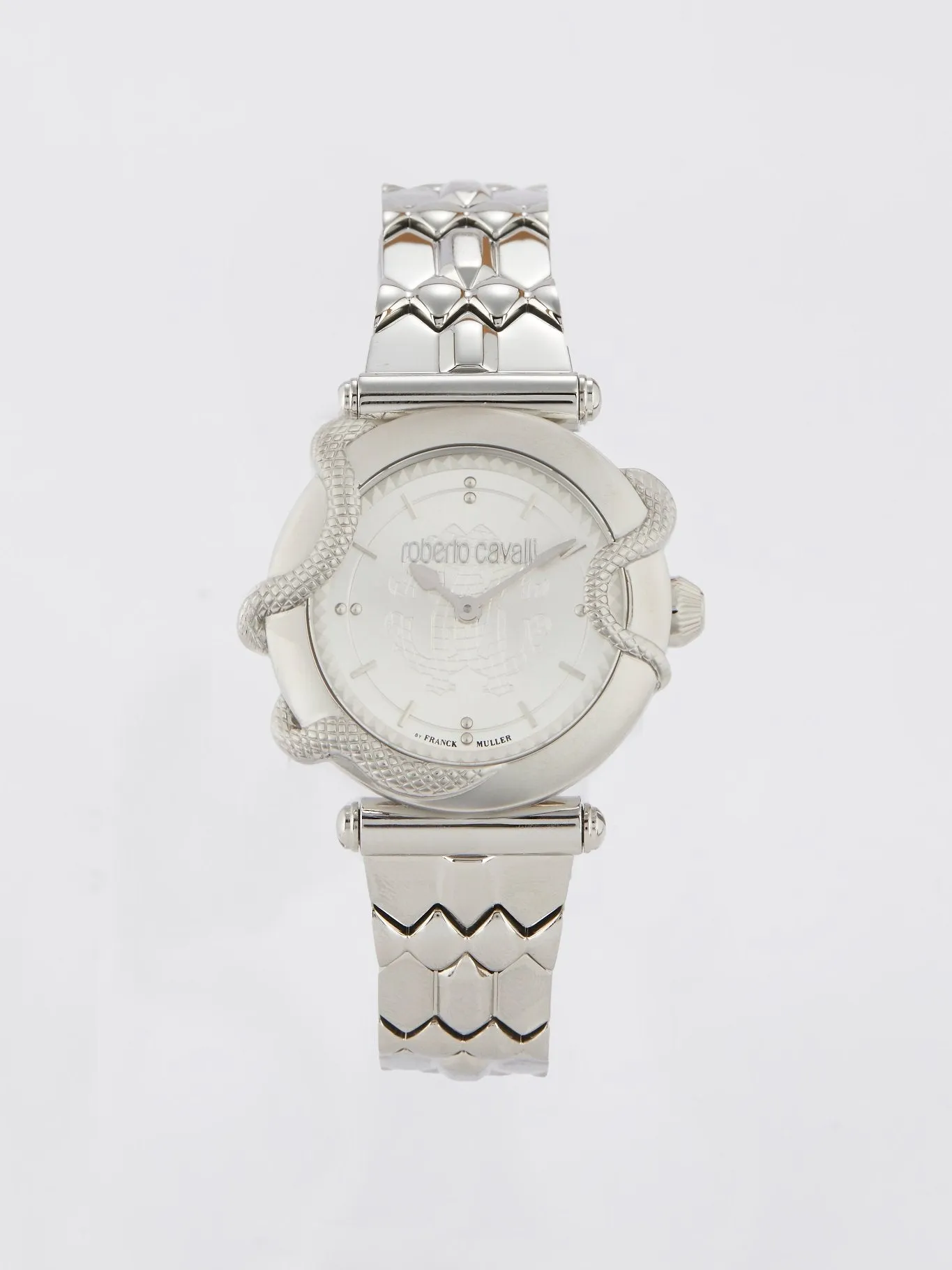 Roberto Cavalli by Franck Muller Silver Snake Detail Watch
