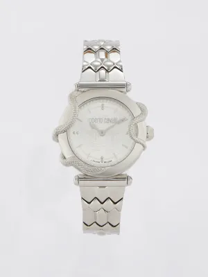 Roberto Cavalli by Franck Muller Silver Snake Detail Watch