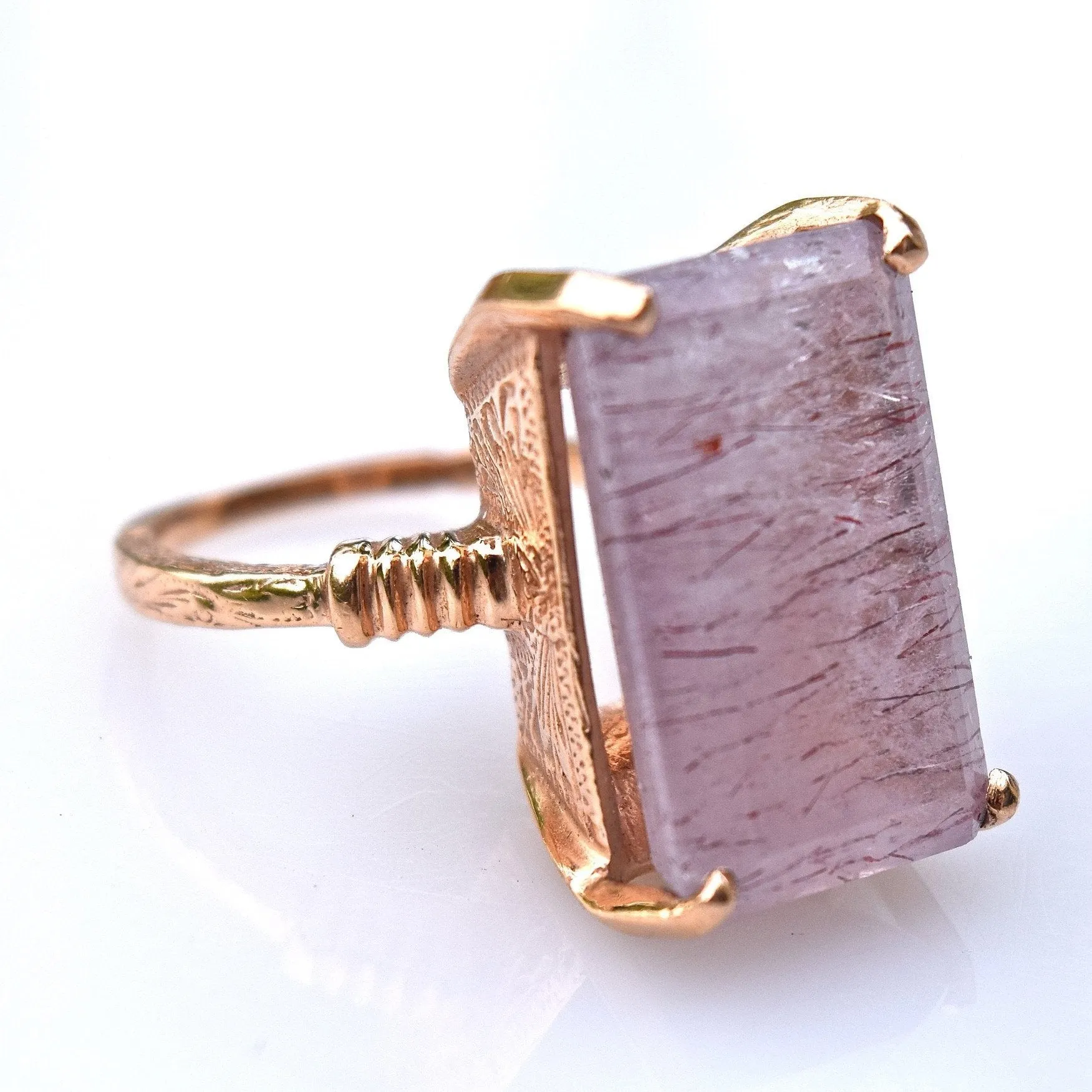 Rose Gold & Strawberry Quartz Ring