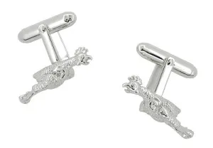 Rubber Chicken Cufflinks in Sterling Silver