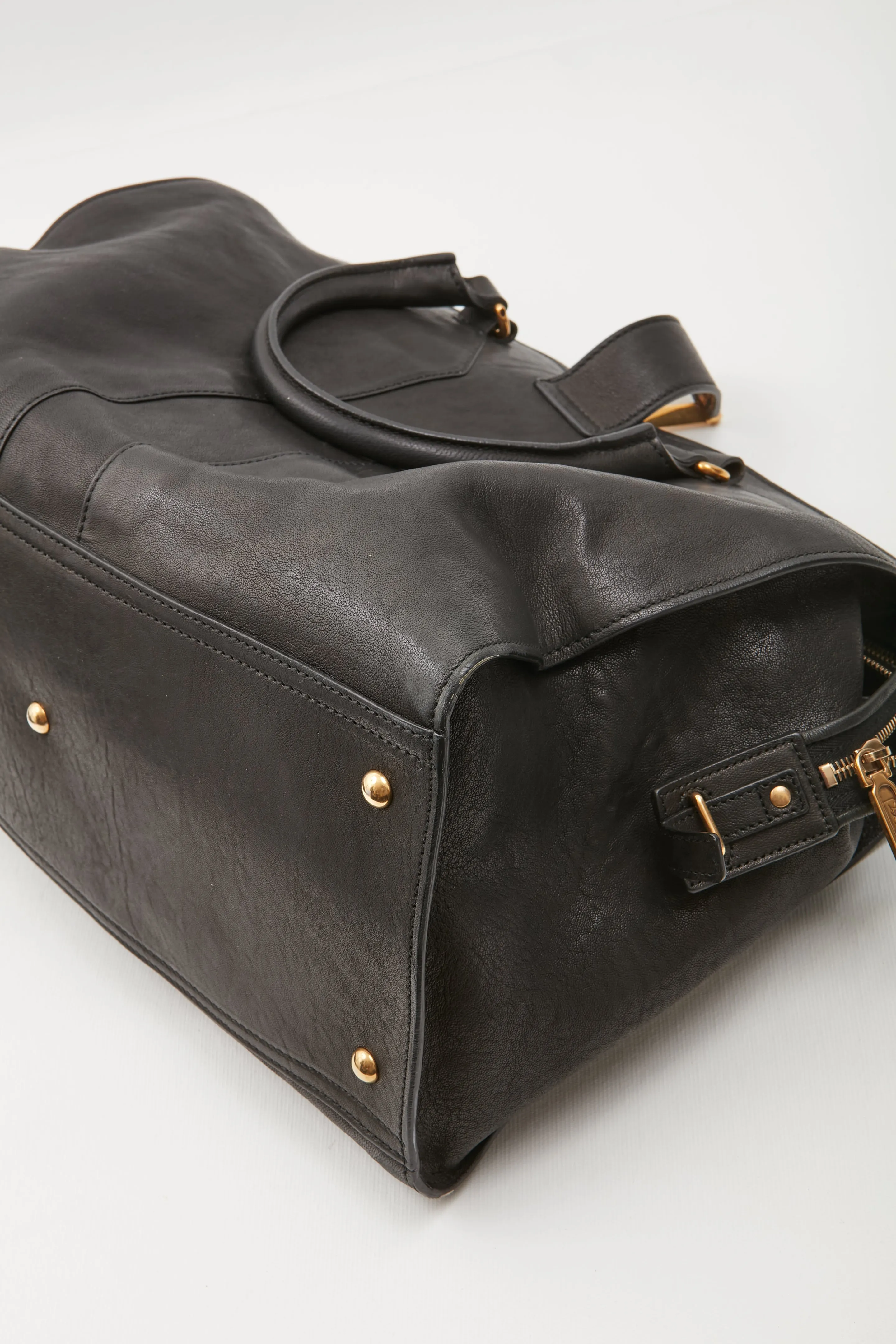 Saint Laurent Black Leather Chyc Cabas Tote Bag