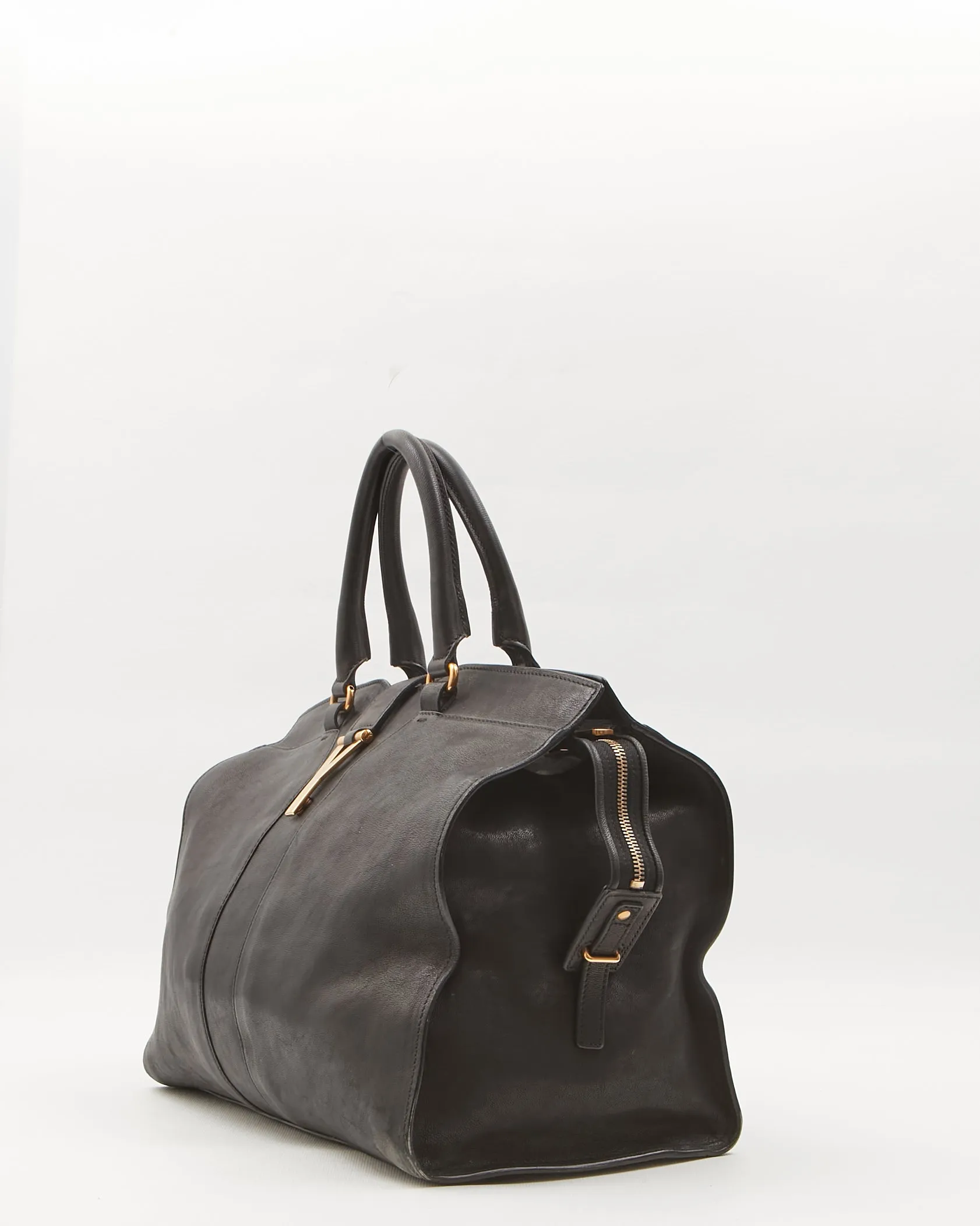 Saint Laurent Black Leather Chyc Cabas Tote Bag