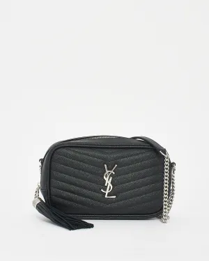 Saint Laurent Black Quilted Leather Mini Lou Camera Bag