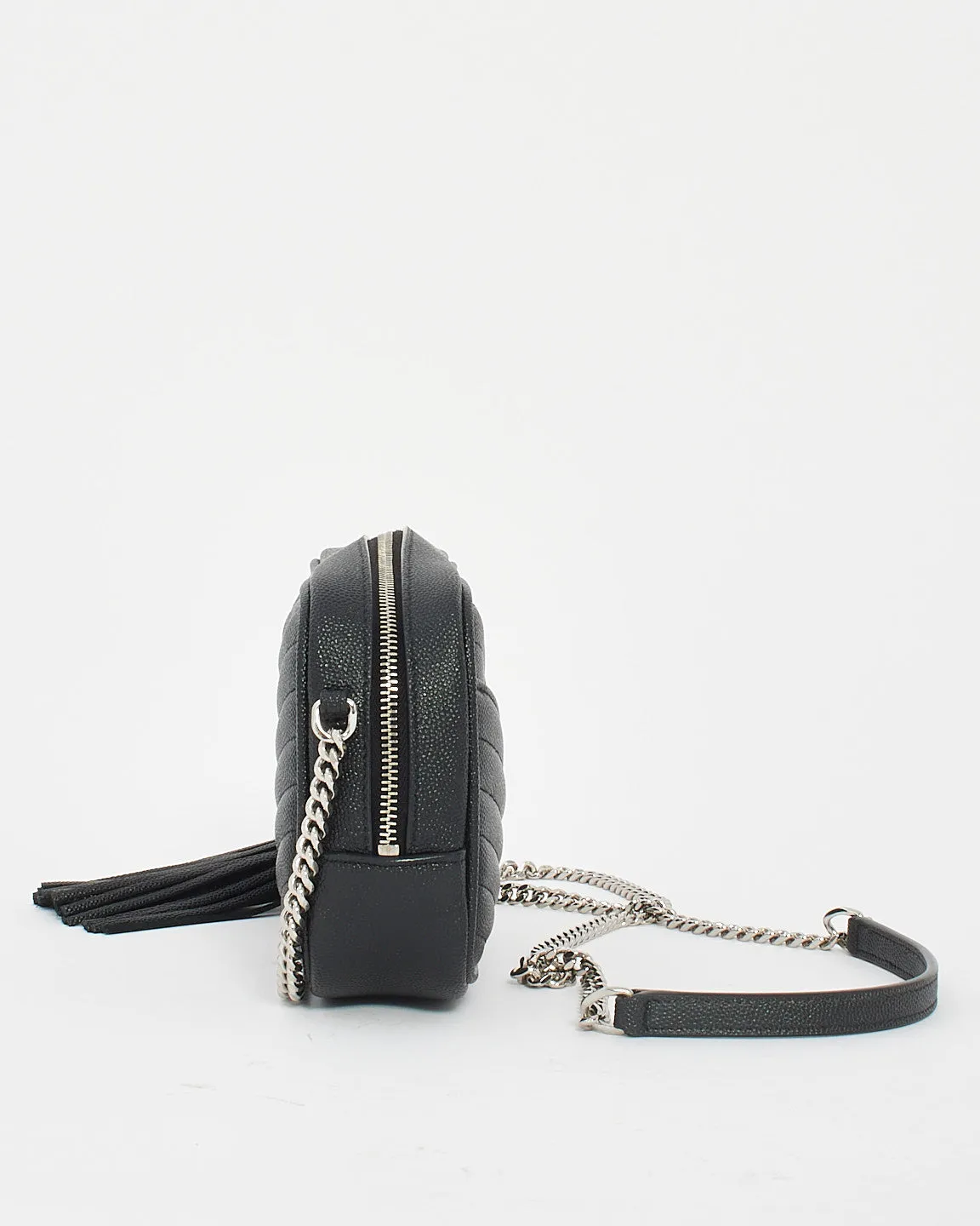Saint Laurent Black Quilted Leather Mini Lou Camera Bag