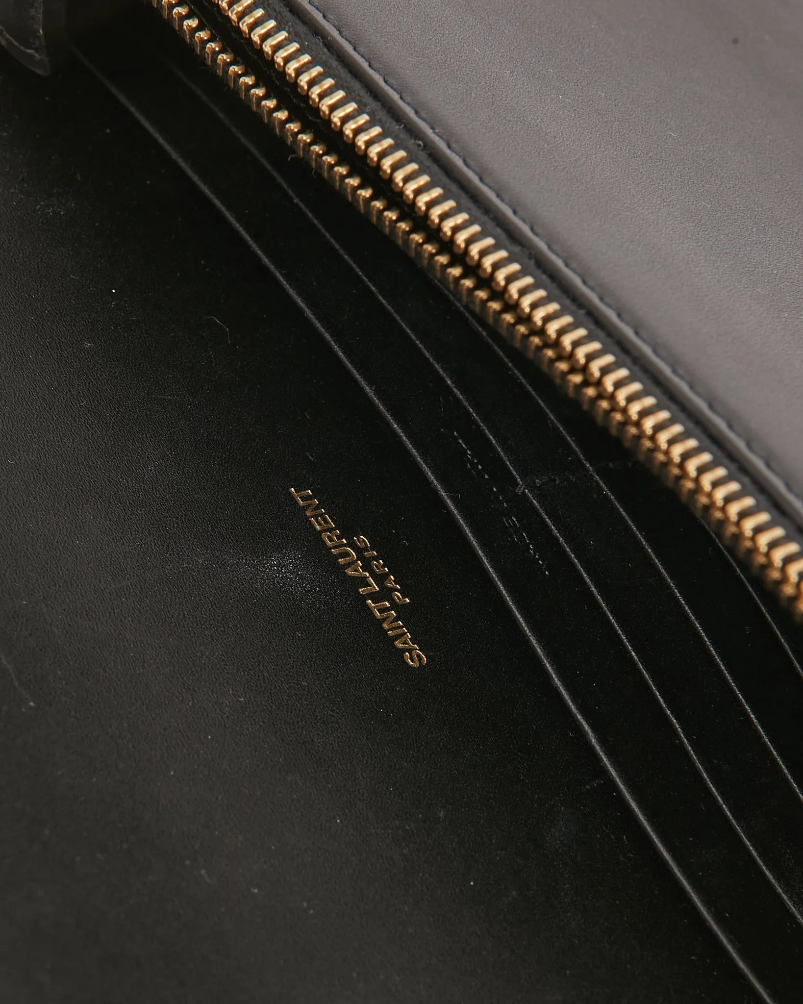 Saint Laurent Black Smooth Classic Monogram Kate Tassel Chain Wallet