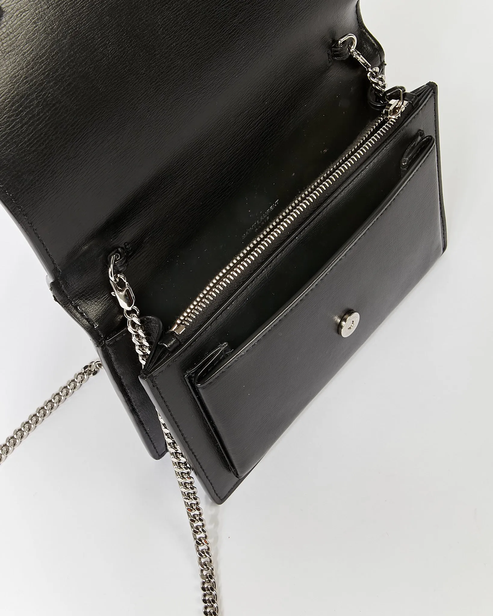 Saint Laurent Black Sunset Wallet On Chain