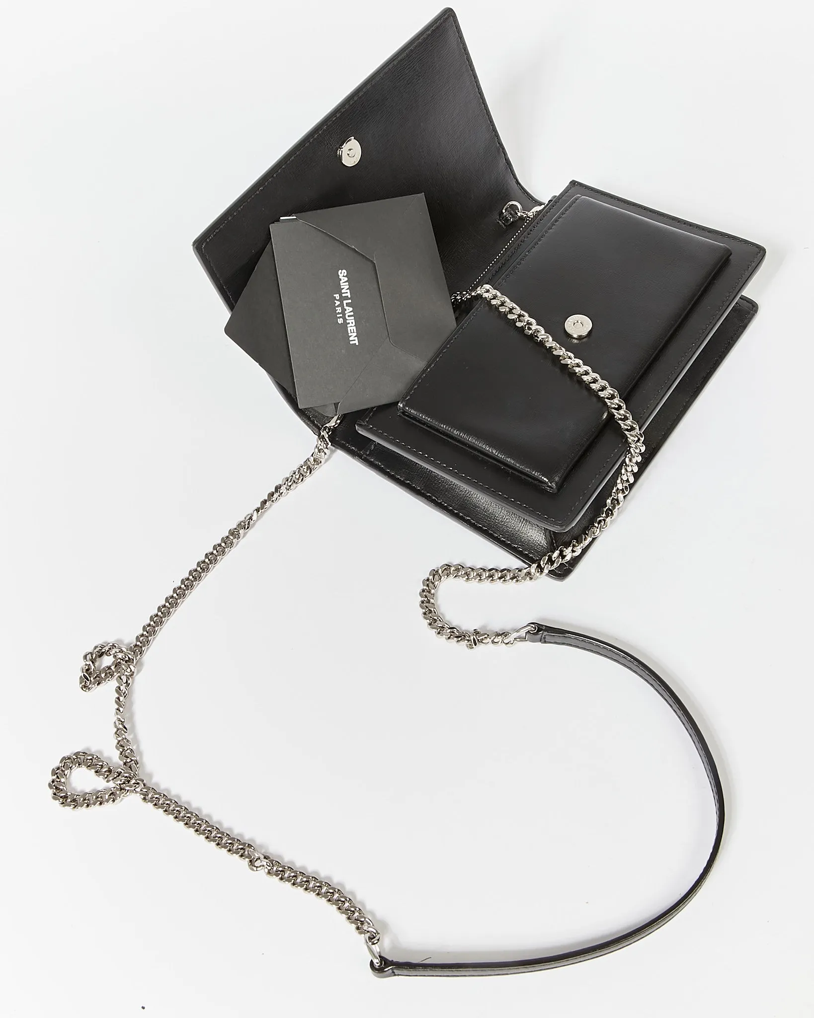 Saint Laurent Black Sunset Wallet On Chain