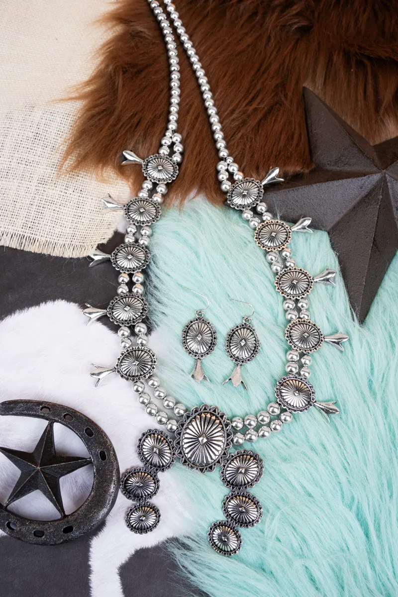 San Sebastian Squash Blossom Silvertone Necklace