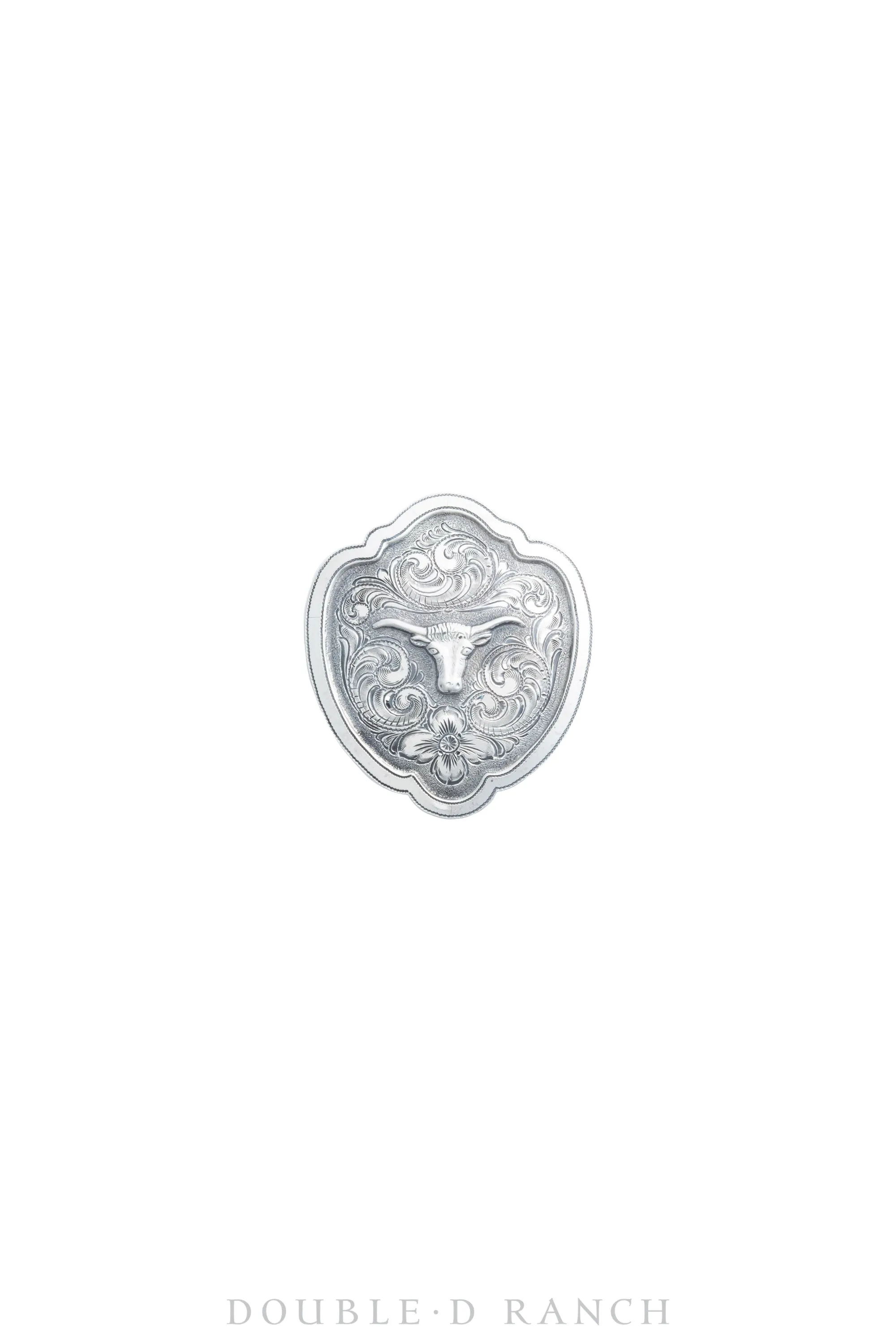 Scarf Slide, Novelty, Sterling Silver, Western Engraved Scroll, Sterling Silver, Artisan, Contemporary, 850