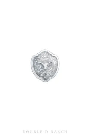 Scarf Slide, Novelty, Sterling Silver, Western Engraved Scroll, Sterling Silver, Artisan, Contemporary, 850
