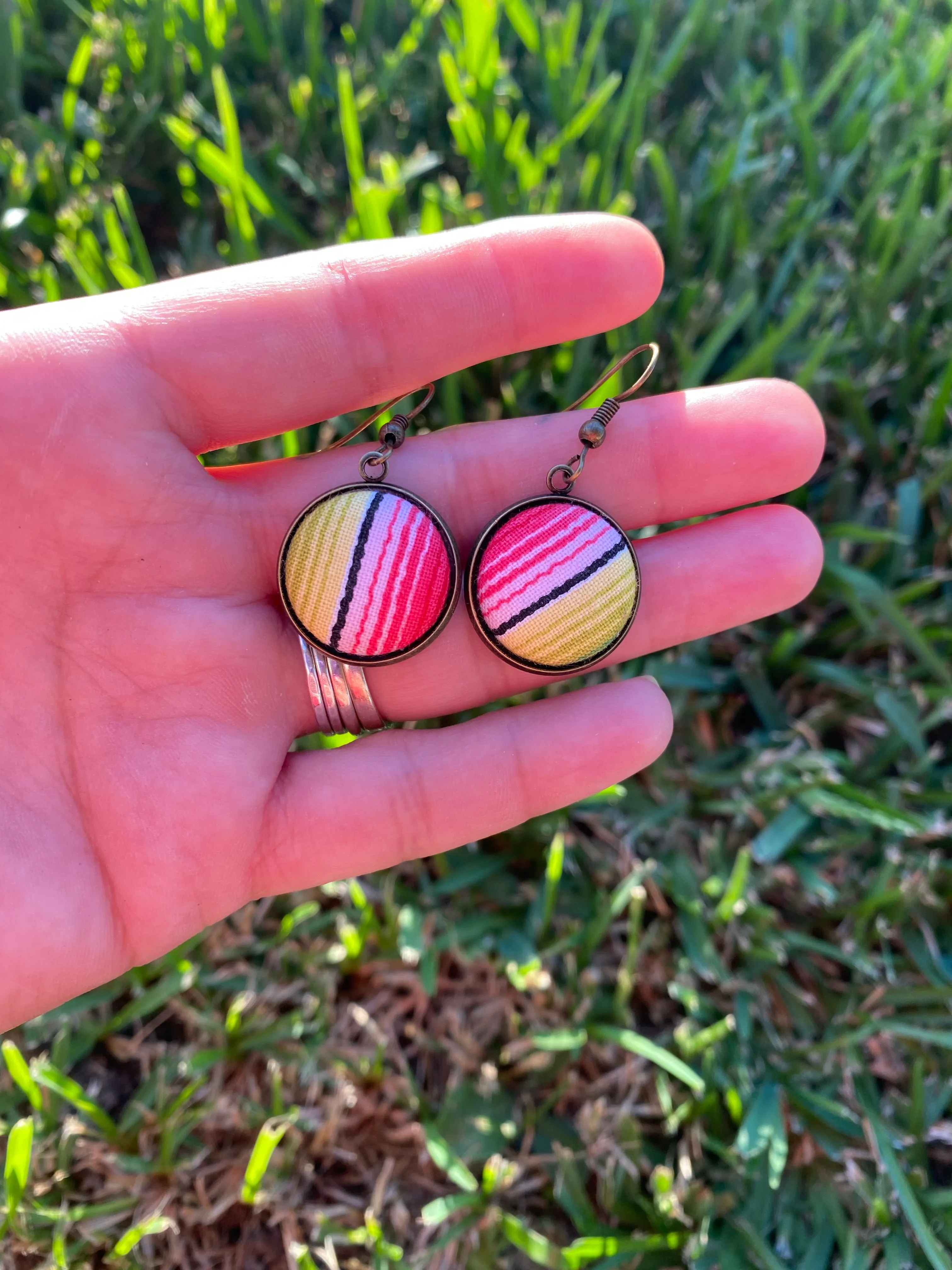 Serape Fabric Dangle Earrings